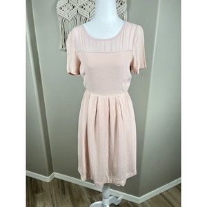 Suncoo Women Nude Pink Casual Dress M Back Cut Out